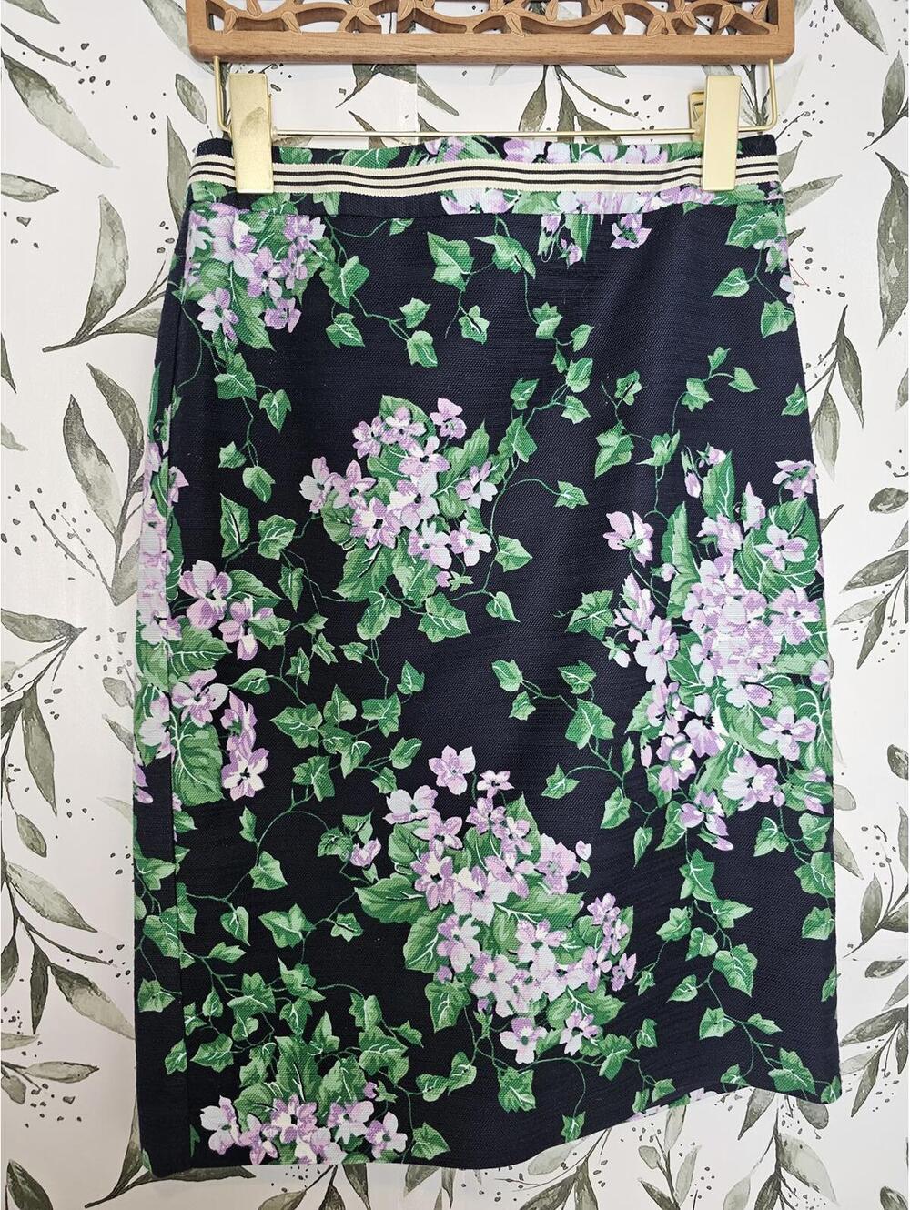 Talbot Skirt Blue Floral Womens Size 2 Oprah Mag Collection